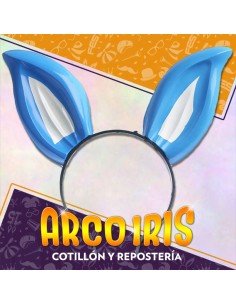 Vincha Plastica Conejo Celeste X 6 - Orejas Solamente Mundial Gape