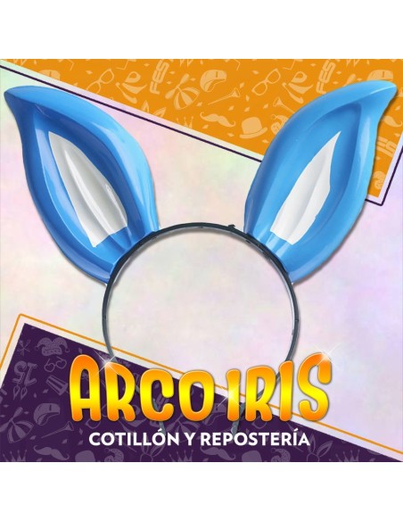 Vincha Plastica Conejo Celeste X 6 - Orejas Solamente Mundial Gape