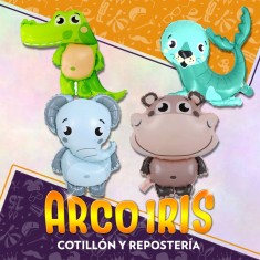 Mylar 24 Animal/cabeza Xu - 60 Cm Aprox Coneja/conejo/ardilla/puercoespin/mapache/zorrito/chanchito/foca/hipopotamo/cocodril