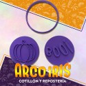 Cortante Cookies Set Halloween 1 Plastico Violeta Halloween Calabaza-boo!