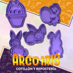 Cortante Cookies Set Pascua X 5- Plastico Violeta-
