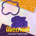 Cortante Cookies Camion Volcador - Plastico Violeta-con Marcador-