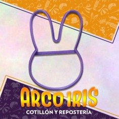 Cortante Cookies Cara Conejo - Plastico Violeta-pascua-