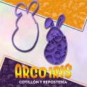 Cortante Cookies Conejo Marcador 2 - Plastico Violeta-pascua-