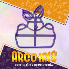 Cortante Cookies Conejo Cartel - Plastico Violeta-pascua-