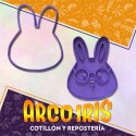 Cortante Cookies Conejo Lentes - Plastico Violeta Pascua