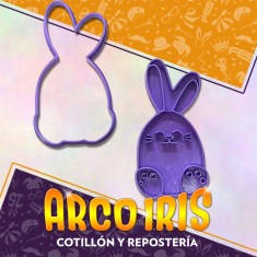 Cortante Cookies Conejo Orejas - Plastico Violeta Pascua