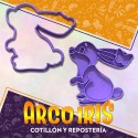 Cortante Cookies Conejo Mariposa - Plastico Violeta Pascua