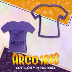 Cortante Cookies Camiseta Que Miras - Plastico Violeta Mundial