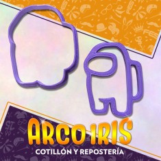 Cortante Cookies Among Us - 9 Cm -plastico Violeta
