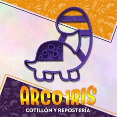 Cortante Cookies Brontosaurio - Plastico Violeta Dinosaurio