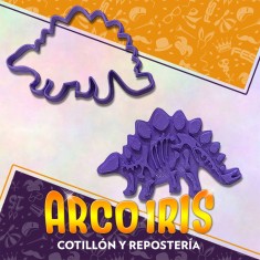 Cortante Cookies Estegosaurio - Plastico Violeta Dinosaurio