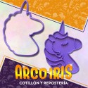 Cortante Cookies Cabeza Unicornio - 9 Cm Plastico Violeta