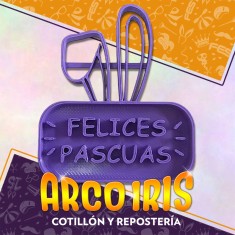Cortante Cookies Felices Pascua - Plastico Violeta Pascua