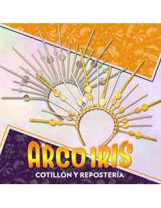 Vincha Deluxe Pinchos Xu - Plata-dorada Varios Colores Precinto