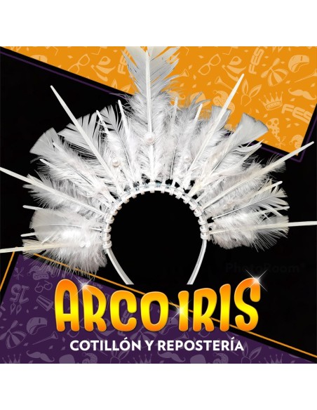 Vincha Deluxe Pinchos Con Flor O Plumas Xu - Blanca-plata-dorada Varios Colores Precinto