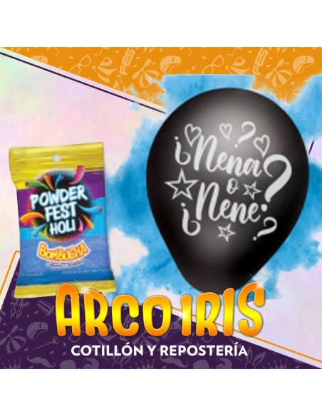 Pinata Set Revelacion De Genero Xu - Nene Incluye Polvo Holi Celeste Globox