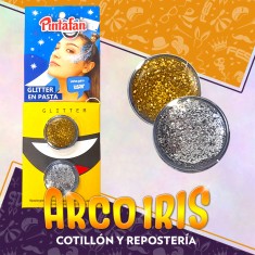 Maquillaje Pasta Glitter 4 Gr X 2 - Oro/plata Pintafan