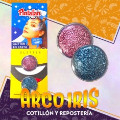 Maquillaje Pasta Glitter 4 Gr X 2 - Rosa/turquesa Cat2 Disponible En Otros Colores Pintafan