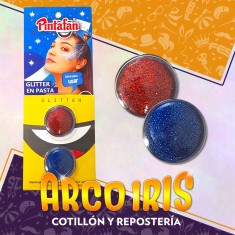 Maquillaje Pasta Glitter 4 Gr X 2 - Azul/rojo Pintafan
