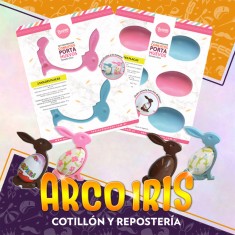 Placas Set Conejito Porta Huevo X 2 - Cristal Chico Pascua Parpen