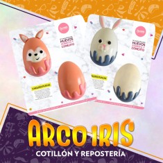 Placas Set Huevo Zorrito Y Conejito X 2 - Cristal Pascua Parpen