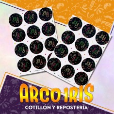 Fluor Linea Stickers 12 X 10 Planchas - Candy Bar Gold Mundo