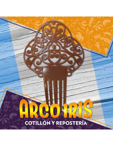 Peineton Mediano Marron X 6 - Clasico Patrio Patrimar