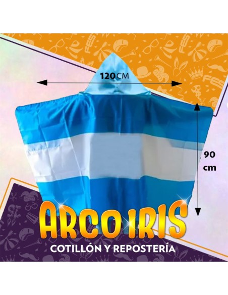 Capa Bandera Tela Argentina 120 X 90 Cm - Chico Patrio Mundial
