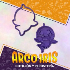 Cortante Cookies Baby Shark - Plastico Violeta