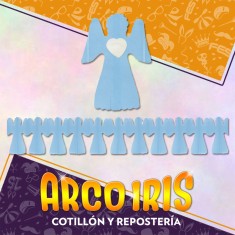 Guirnalda Angelito Xu - Rosa/cel/amarillo Comunion Rondi