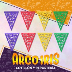 Banderin Triangular Fiselina Mexicano 3 Mt - Varios Colores Cat2 Rondi