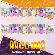 Banderin Feliz Vuelta Al Sol Xu - Rie Que Te Queda Tan Bien Frase Positive Rondi