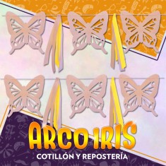 Guirnalda Mariposa Calada Tela Xu - Nude Con Cinta Primavera Rondi