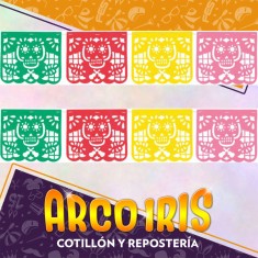 Guirnalda Mexicana Calavera Fiselina Xu - Varios Colores Rondi