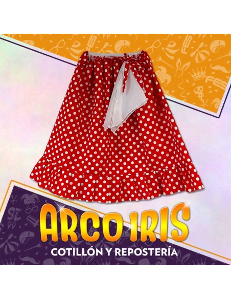 Pollera Y Panuelo Mulata - Talle 2 Negrita Tela Patrio