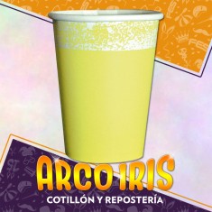 Vaso Pastel Amarillo 8 Onzas X 8 - Polipapel Festcopack