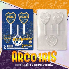 Boca Placas Chupetin X 2 Moldes - Blister Pacua Equipos Futbol