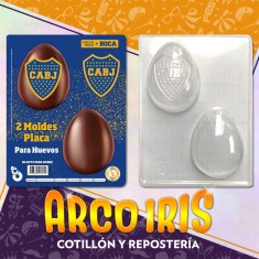Boca Placas Huevos N.10 X 2 Moldes Blister Pascua Equipos Futbol