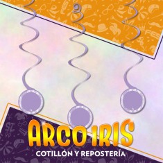 Colgante Decorativo Violeta Pastel X 6 - Espiral Festcopack