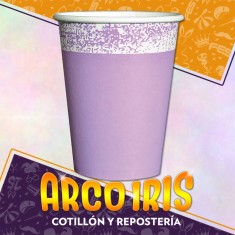 Vaso Pastel Violeta 8 Onzas X 8 - Polipapel Festcopack