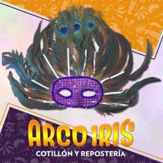 Antifaz Pluma Tola Con Lentejuelas Xu