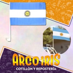 Bandera Tela Para Auto Xu - Mundial Argentina Party Store