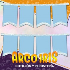 Banderin Celeste Pastel Xu - Festcopack