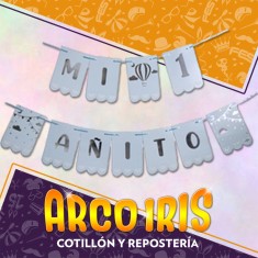 Banderin 1 Anito Xu - Celeste Gold Mundo