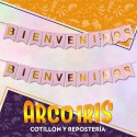 Banderin Bienvenidos Xu - Rosa Gold Mundo