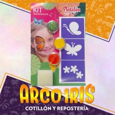 Kit Mariposa Acua - Kit Para Maquillaje 2 Maquillaje-1 Glitter-esponja-stencil