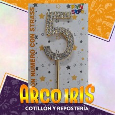 Pinche Metal Numero 5 Con Strass Xu - Party Store
