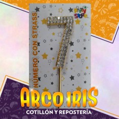 Pinche Metal Numero 7 Con Strass Xu - Party Store