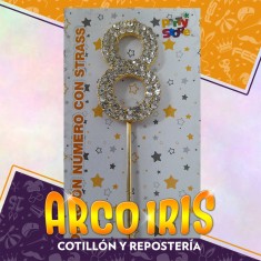 Pinche Metal Numero 8 Con Strass Xu - Party Store